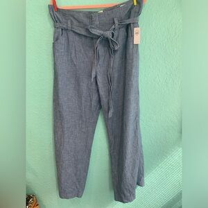 GAP Denim Cotton wide Leg Tie-Waist Pants NWT womens 14 spring summer